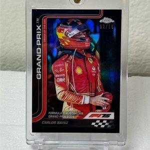 2025 Topps Chrome F1 Carlos Sainz Driver of the Day BLACK REFRACTOR /10 #124